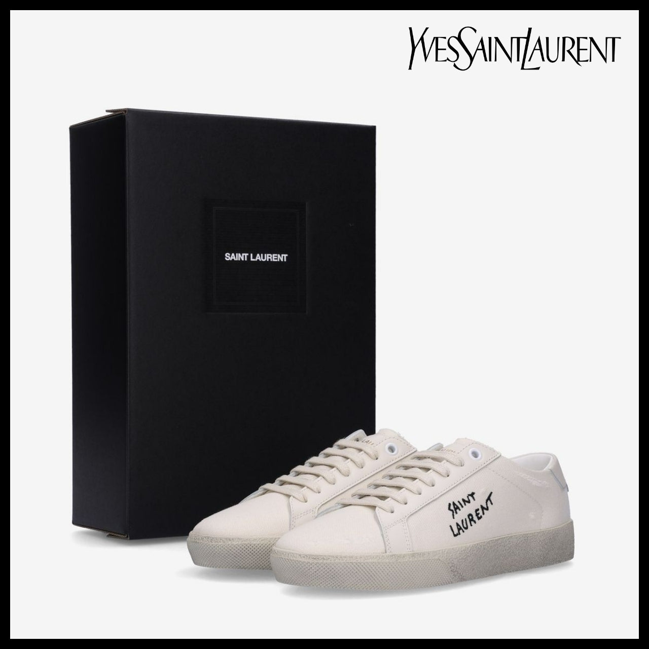 【Saint Laurent】SL06 Low-Top Sneakers - Cream