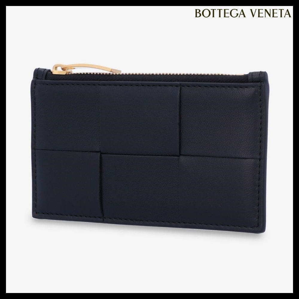 【BOTTEGA VENETA】Cassette 5-Slot Zip Card Holder Black