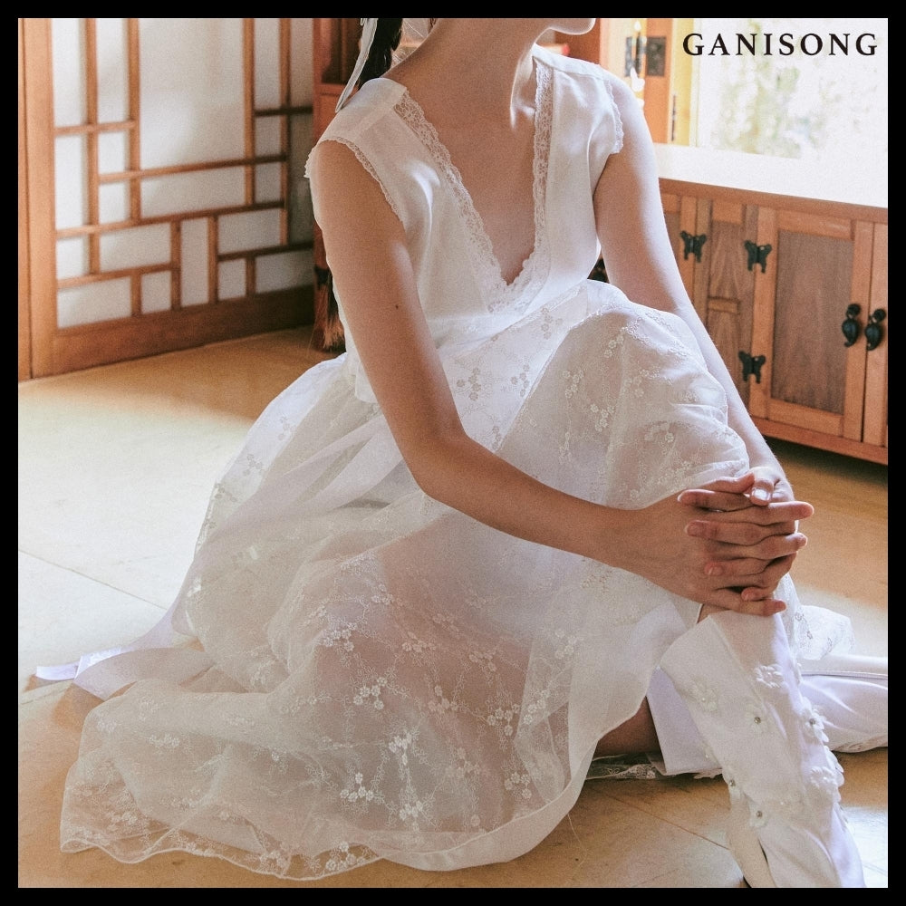 【GANISONG】Bridal Sumuk Dress White