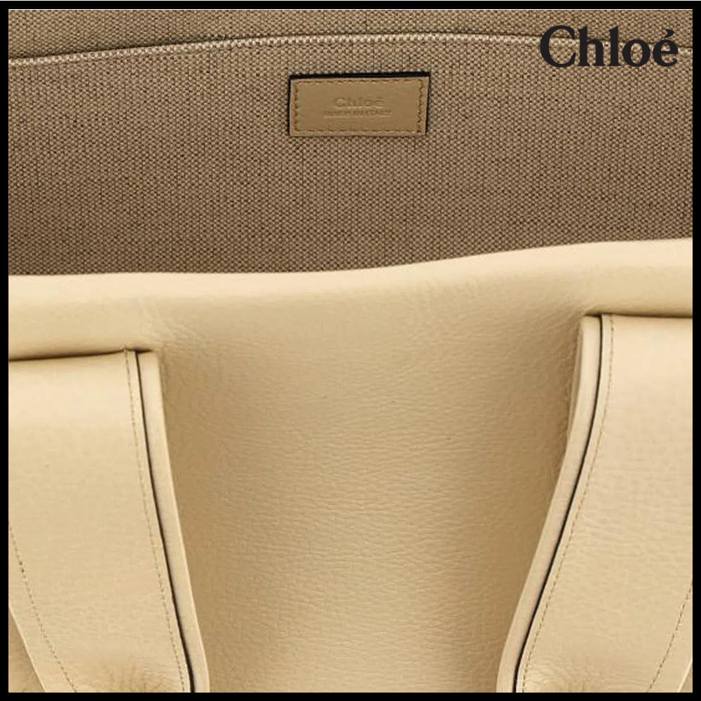 【Chloe】Woody Medium Tote Bag Sweet Beige