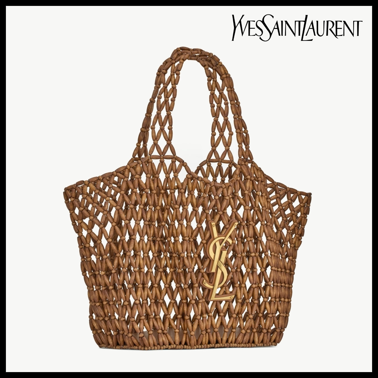 【Saint Laurent】Wood Beads ICARE Medium Bag