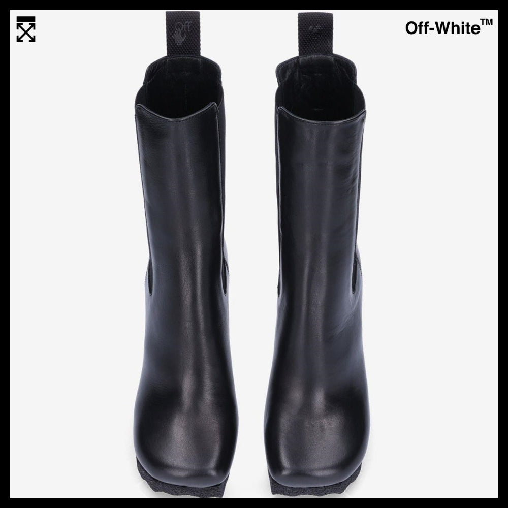 【Off-White】Sponge Platform Chelsea Heels - Black
