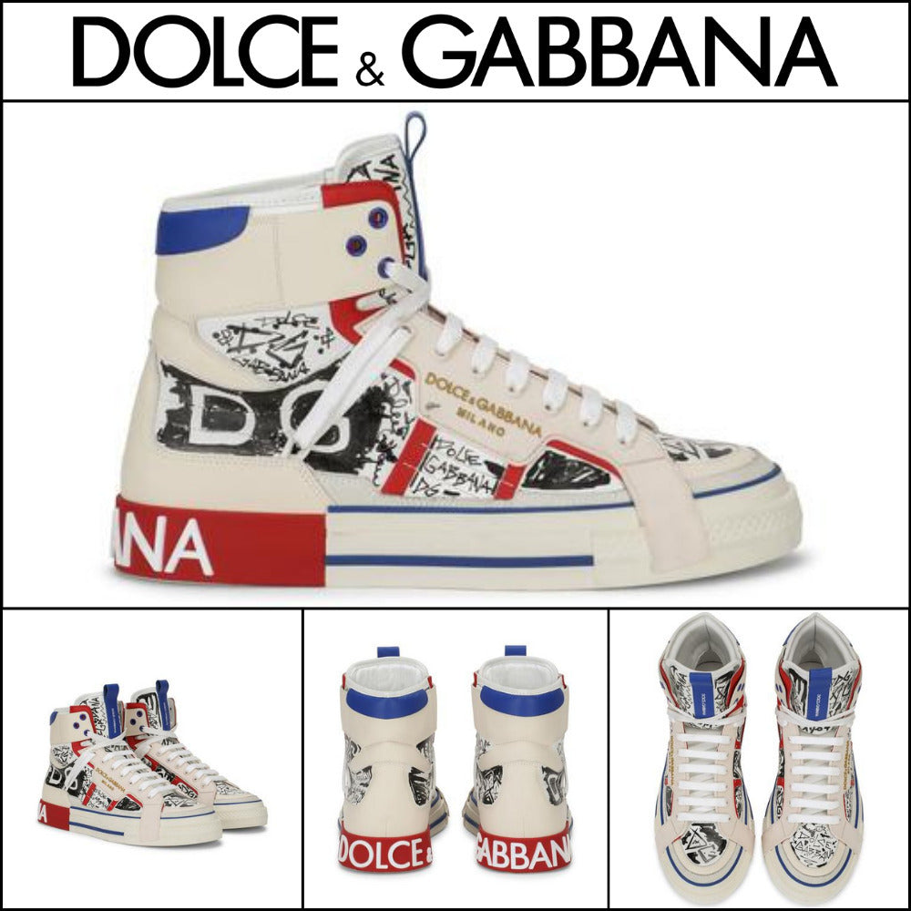 【Dolce & Gabbana】CALFSKIN CUSTOM 2.ZERO HIGH-TOP SNEAKERS