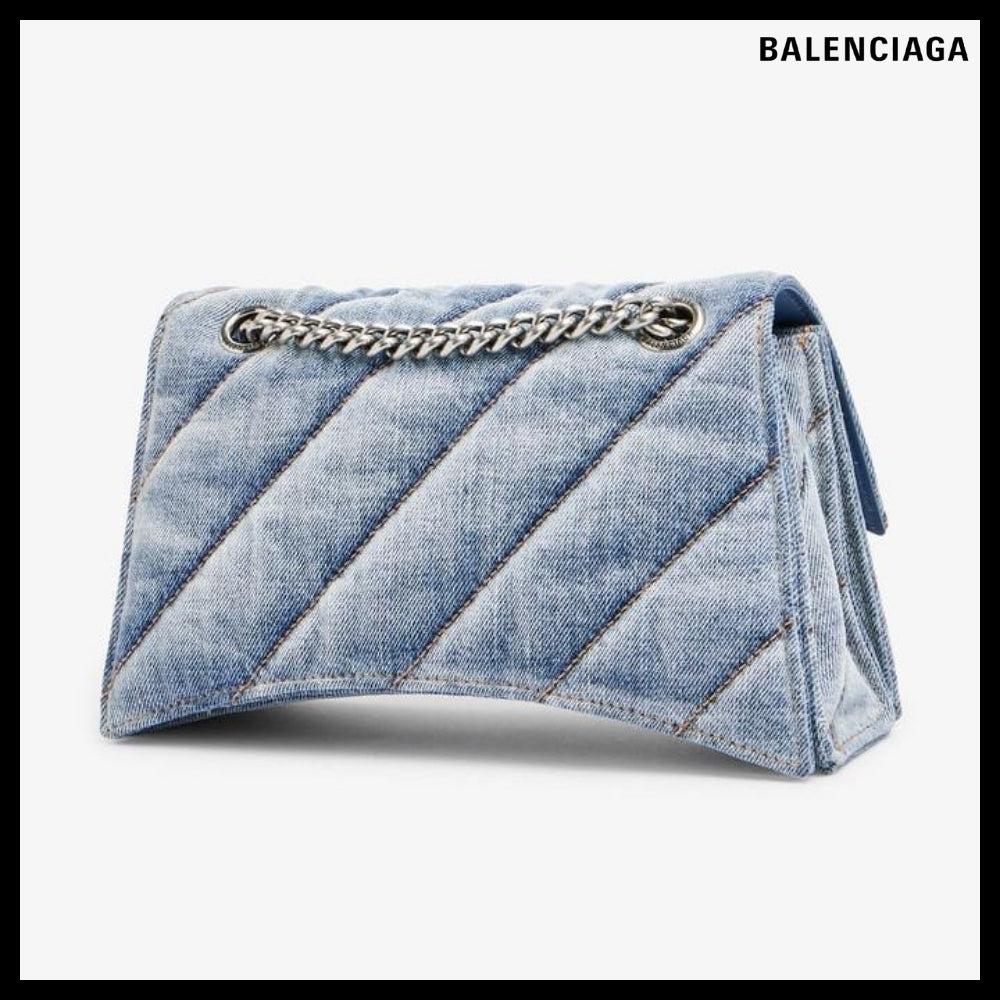 【BALENCIAGA】Crush S chain bag Small Denim Blue
