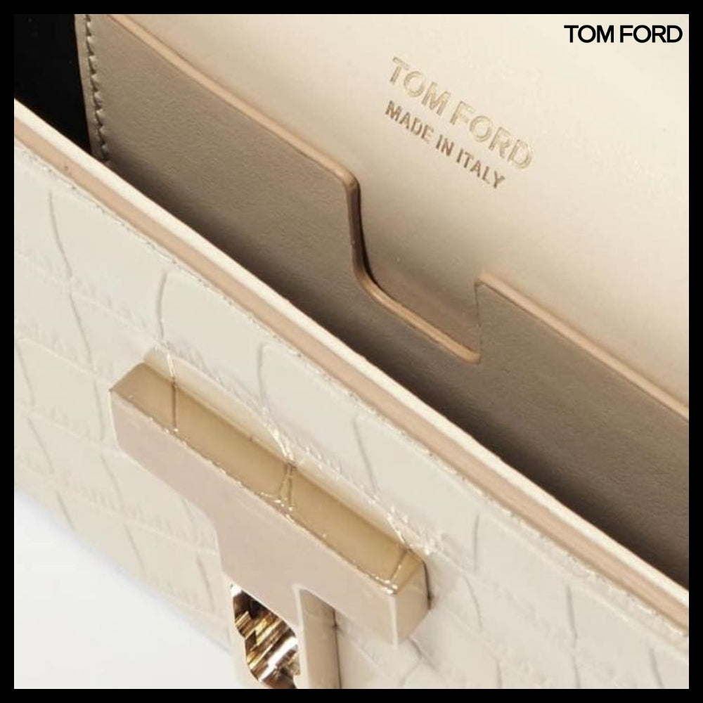 【TOM FORD】CROC EFFECT WALLIS CLUTCH BAG