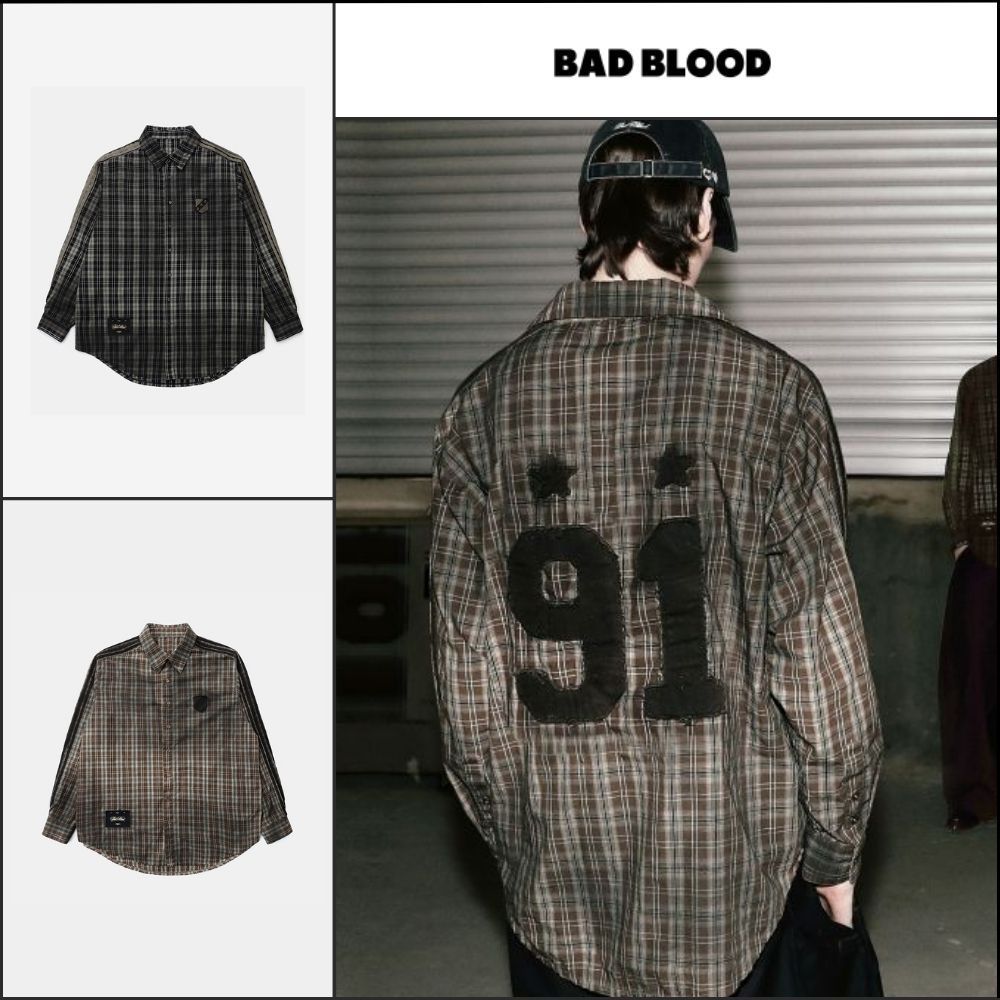 【BADBLOOD】Vintage Billy Check Shirt Large Fit 2colors