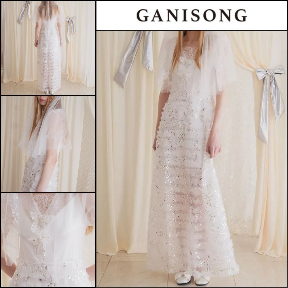 【GANISONG】Bridal Afterglow Dress White