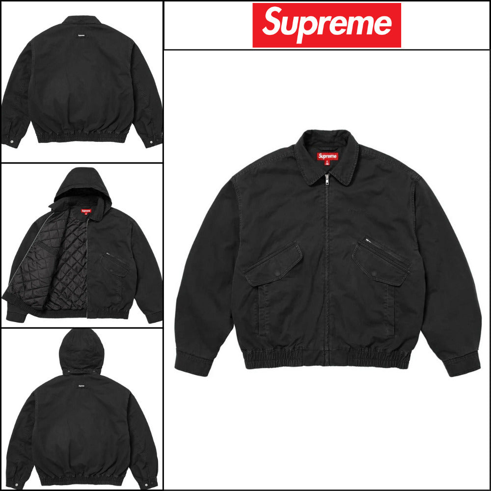 【Supreme】Hooded Utility Jacket Black 25FW