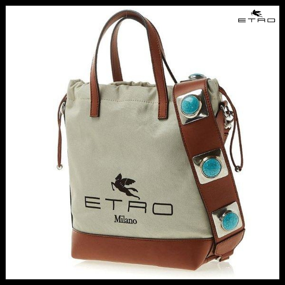 【ETRO】Logo Cotton Bucket Bag