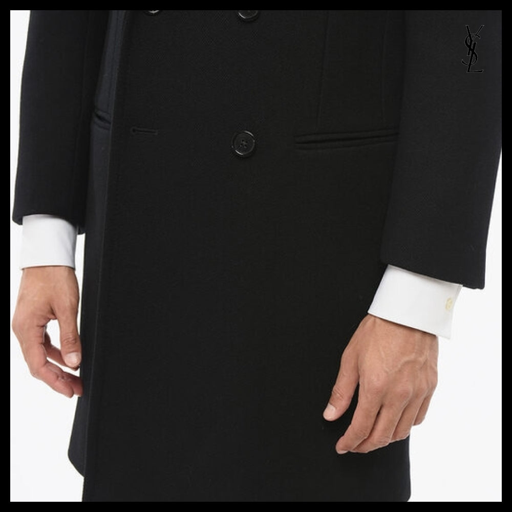 【SAINT LAURENT】Black Coat timeless design