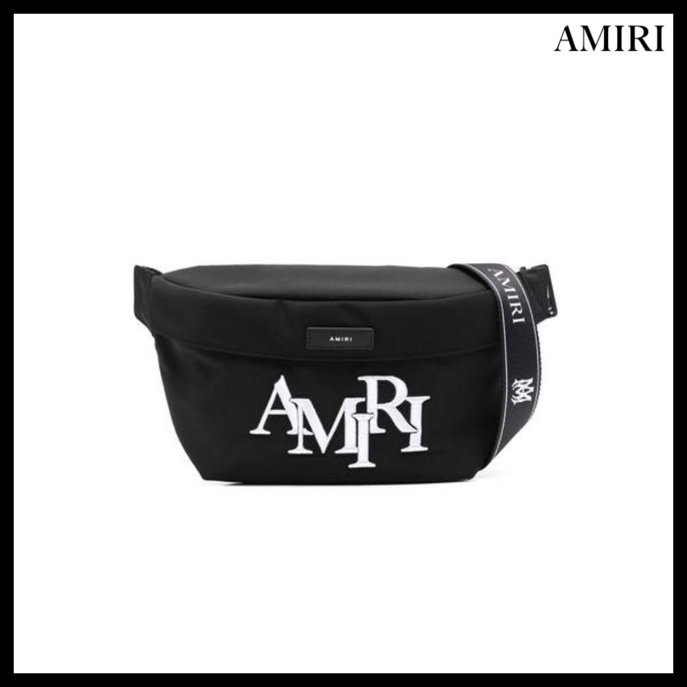 【AMIRI】ロゴプリント ウールナイロン ベルトバッグ