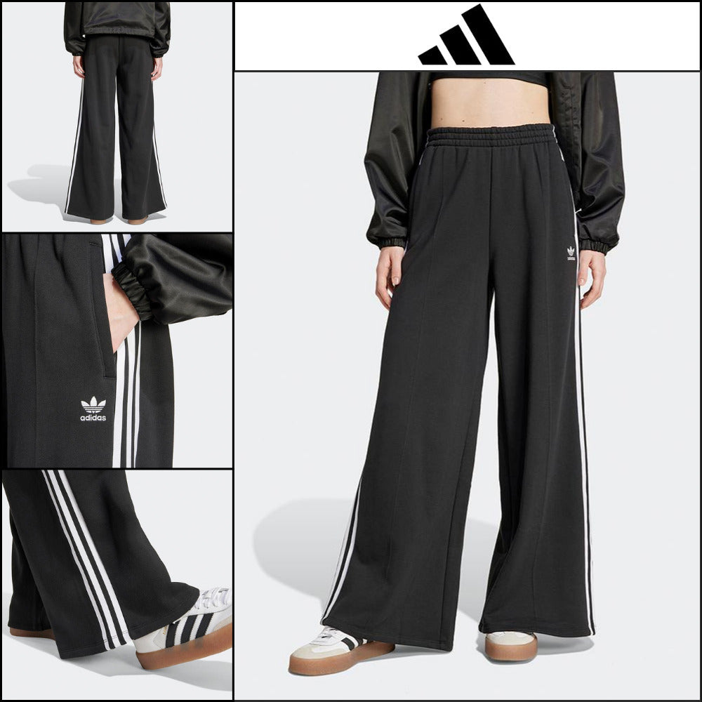 【adidas】3-Stripes Loose French Terry Wide Leg Pants
