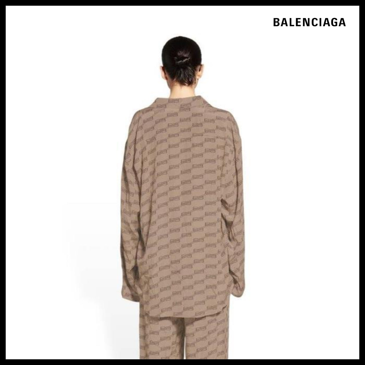 【BALENCIAGA】BB Monogram Minimal Shirt Beige