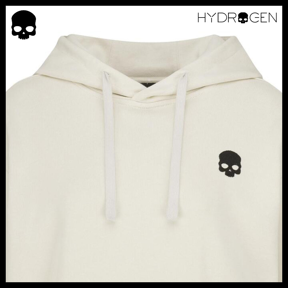 【HYDROGEN】UNI BASIC SKULL LOGO HOODIE IVORY