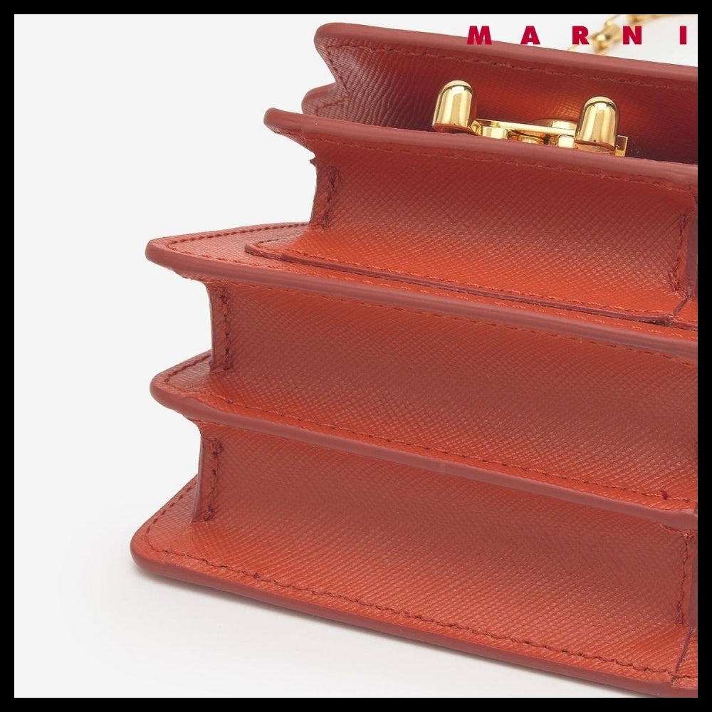【MARNI】Trunk Nano Chain Crossbody Bag - Brick