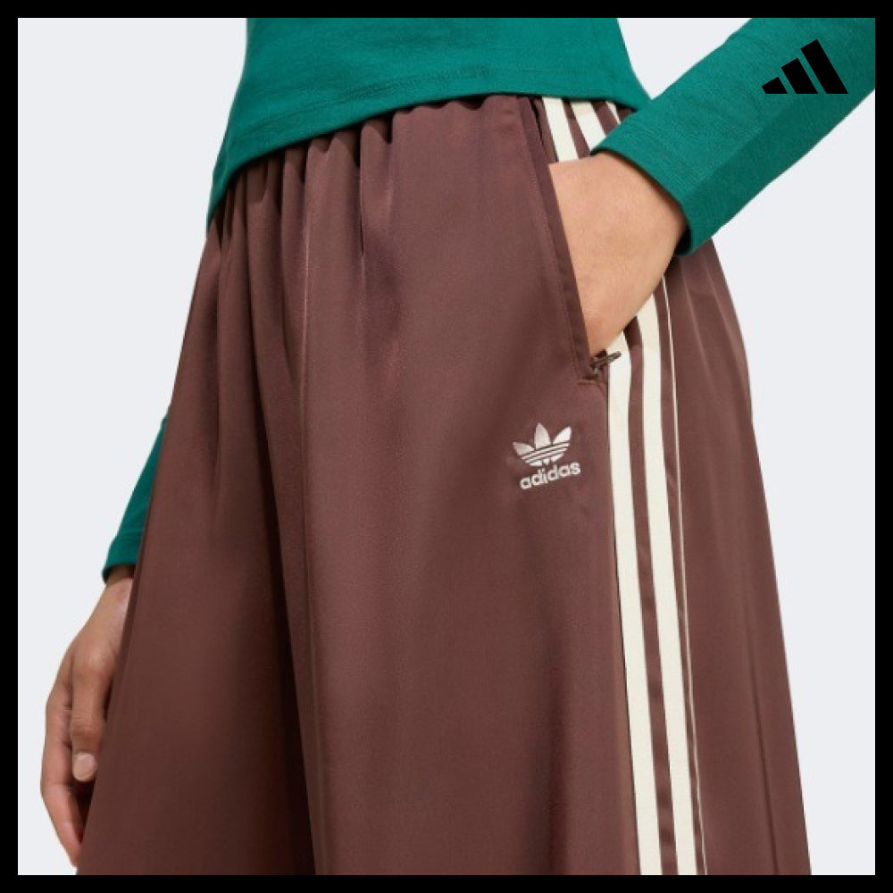 【adidas】Adicolor Satin Wide-Leg Track Pants AUBURN