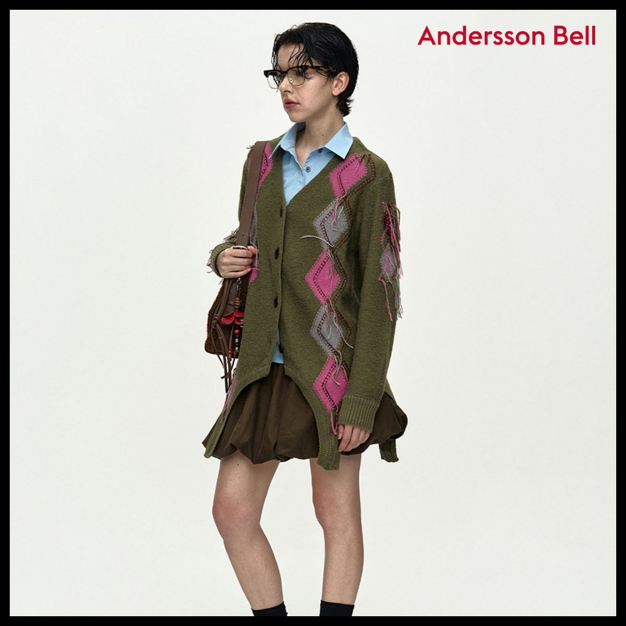 【ANDERSSON BELL】Gartered Argyle Cardigan (2 Colors)
