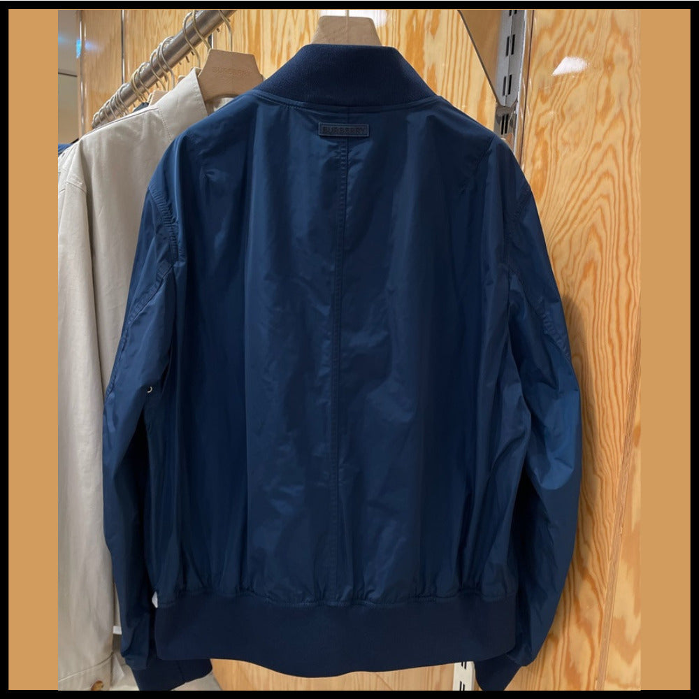 【Burberry】ELLON Bomber Zip Up Jacket Ink Blue