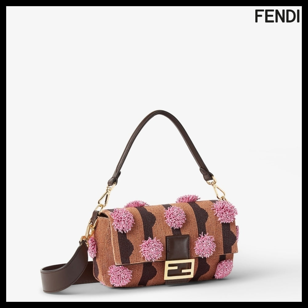 【FENDI】Baguette Multi Color Beaded Embroidery Tote Bag