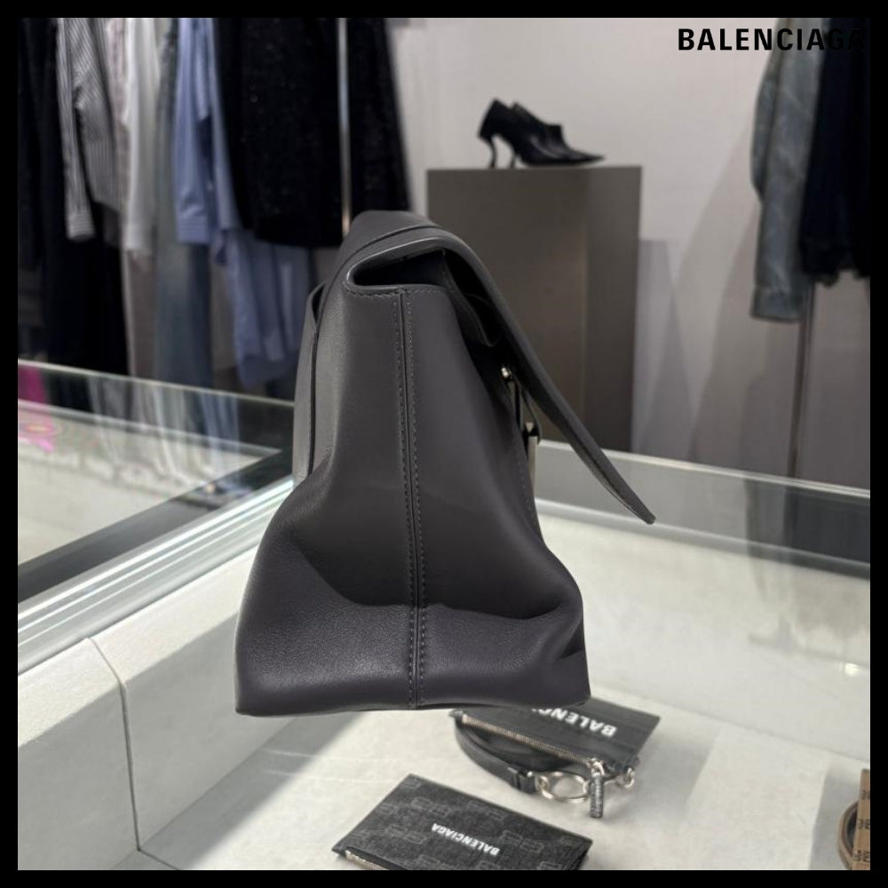 【BALENCIAGA】Downtown Medium Shoulder Bag Grey