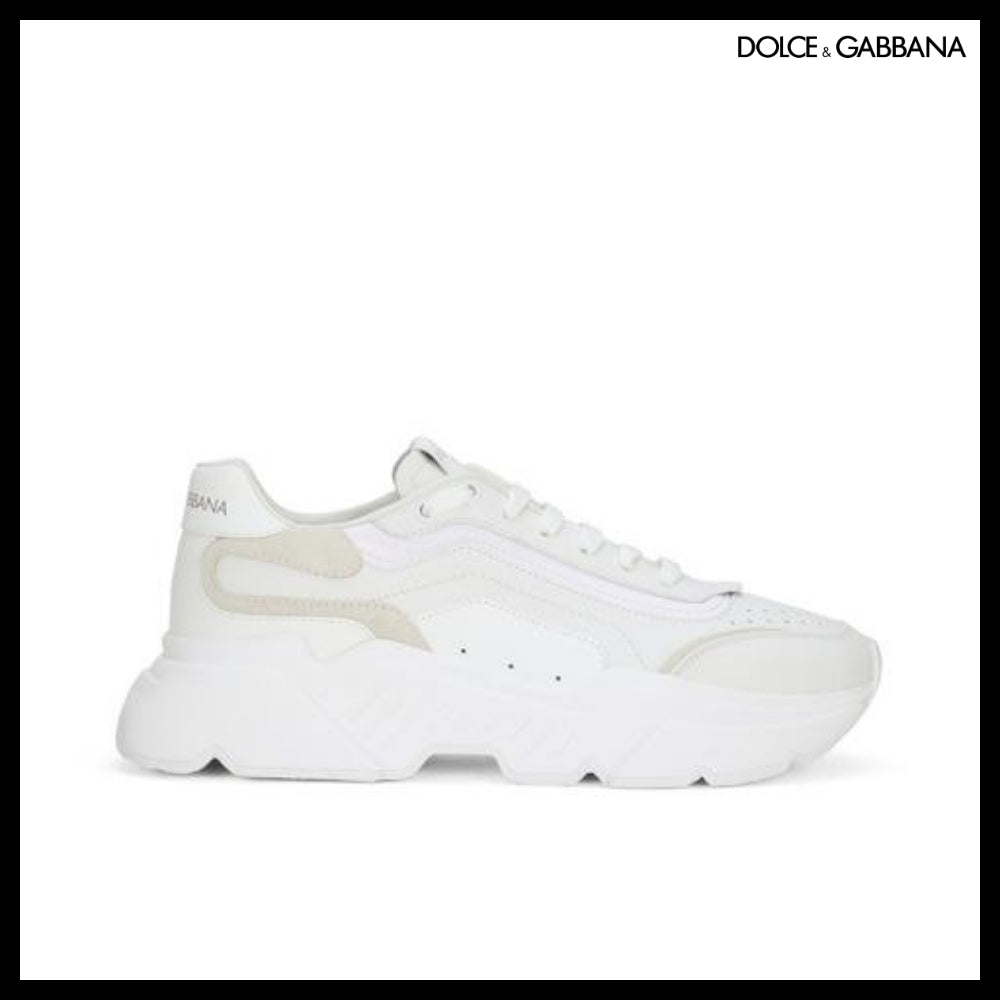 【Dolce & Gabbana】LEATHER SNEAKERS WHITE 0001