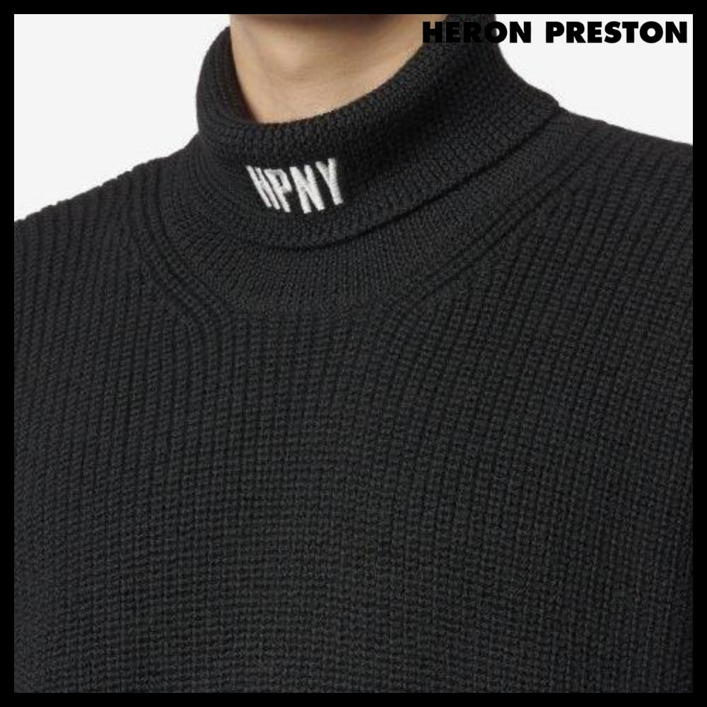 ◆HERON PRESTON◆ タートルニット Turtleneck Knit Black