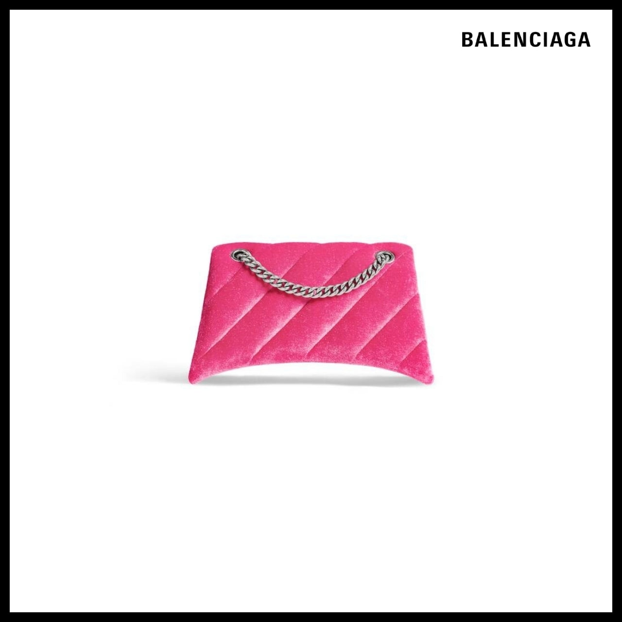 【BALENCIAGA】Crush Small Chain Bag Quilted Velvet Jersey