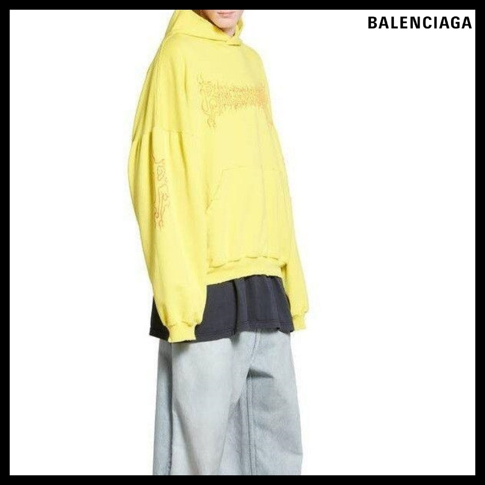 【BALENCIAGA】Darkwave Round Hoodie Oversized Yellow