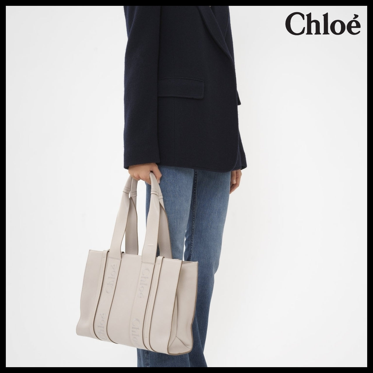 【Chloe】Medium Woody Tote Bag Wilde Grey
