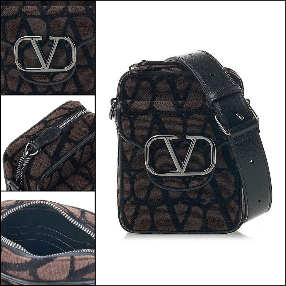 【VALENTINO】Men's Iconography V Logo Crossbody Bag