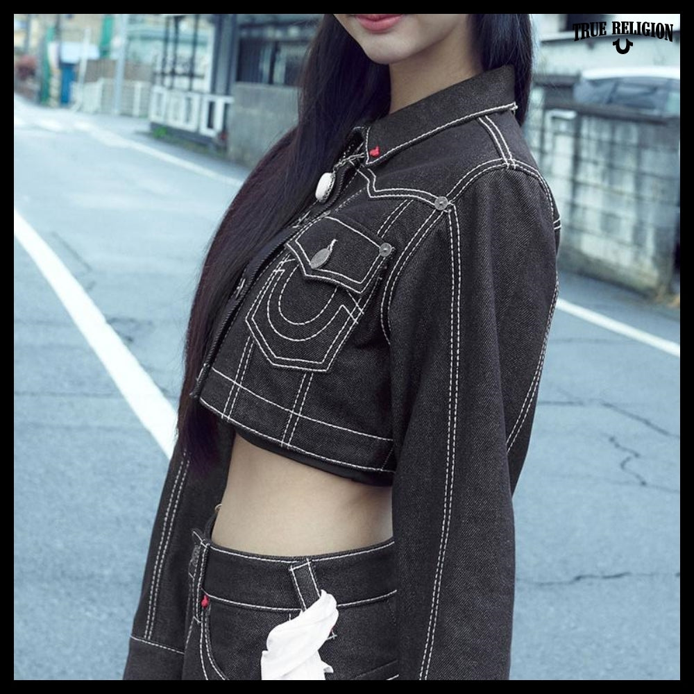 【TRUE RELIGION x KIRSH】Stitch Point Denim Crop Jacket