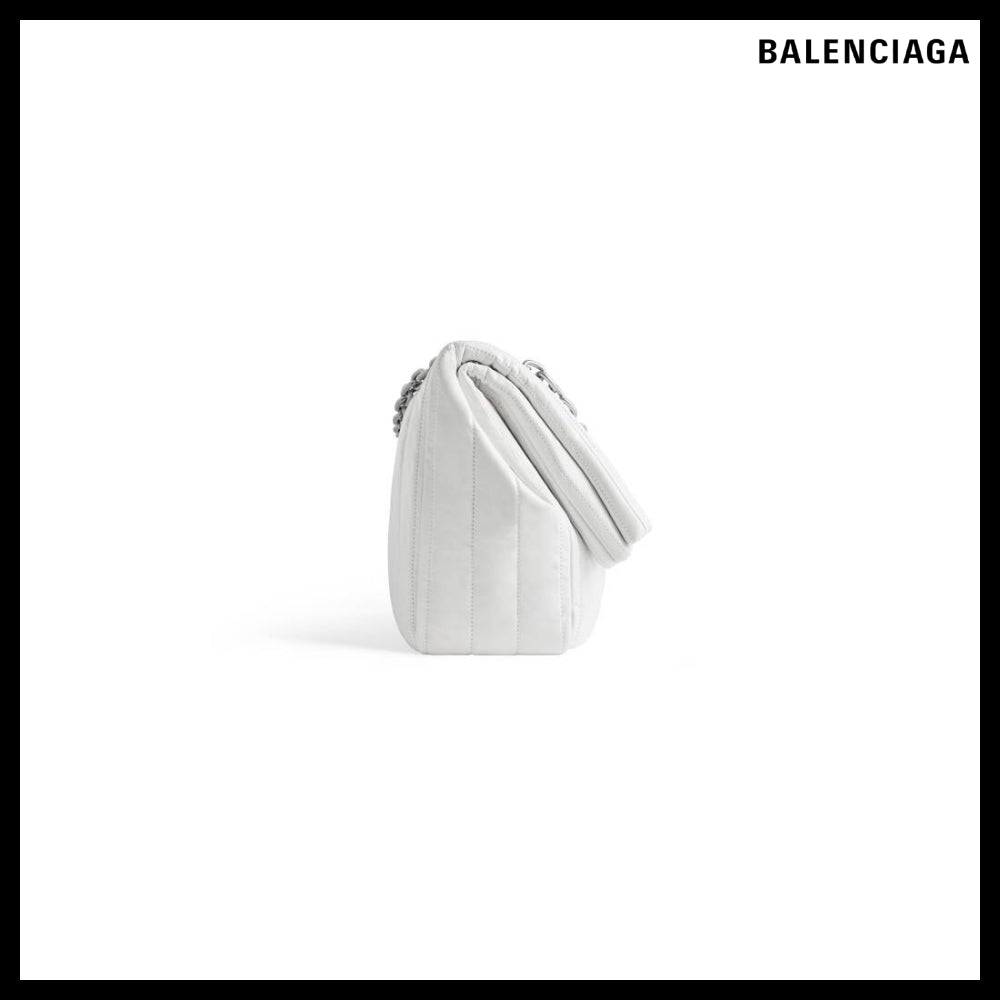 【BALENCIAGA】Monaco Medium Chain Bag Quilted Off White