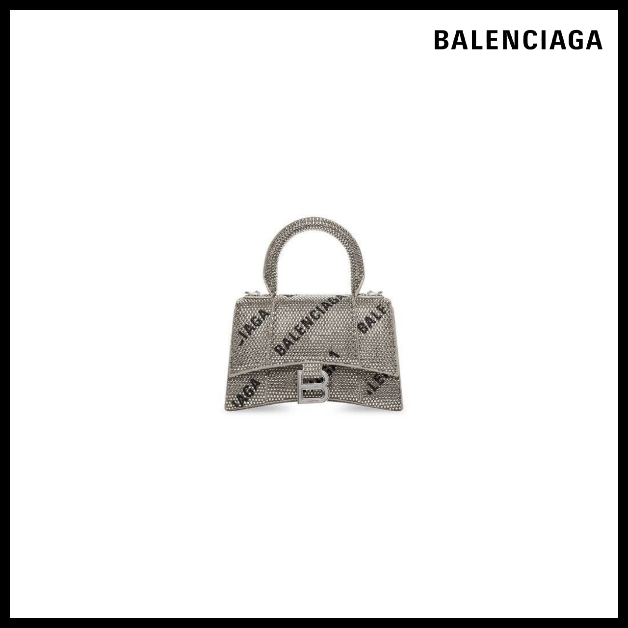 【BALENCIAGA】Hourglass XS Handbag Chain Allover Logo