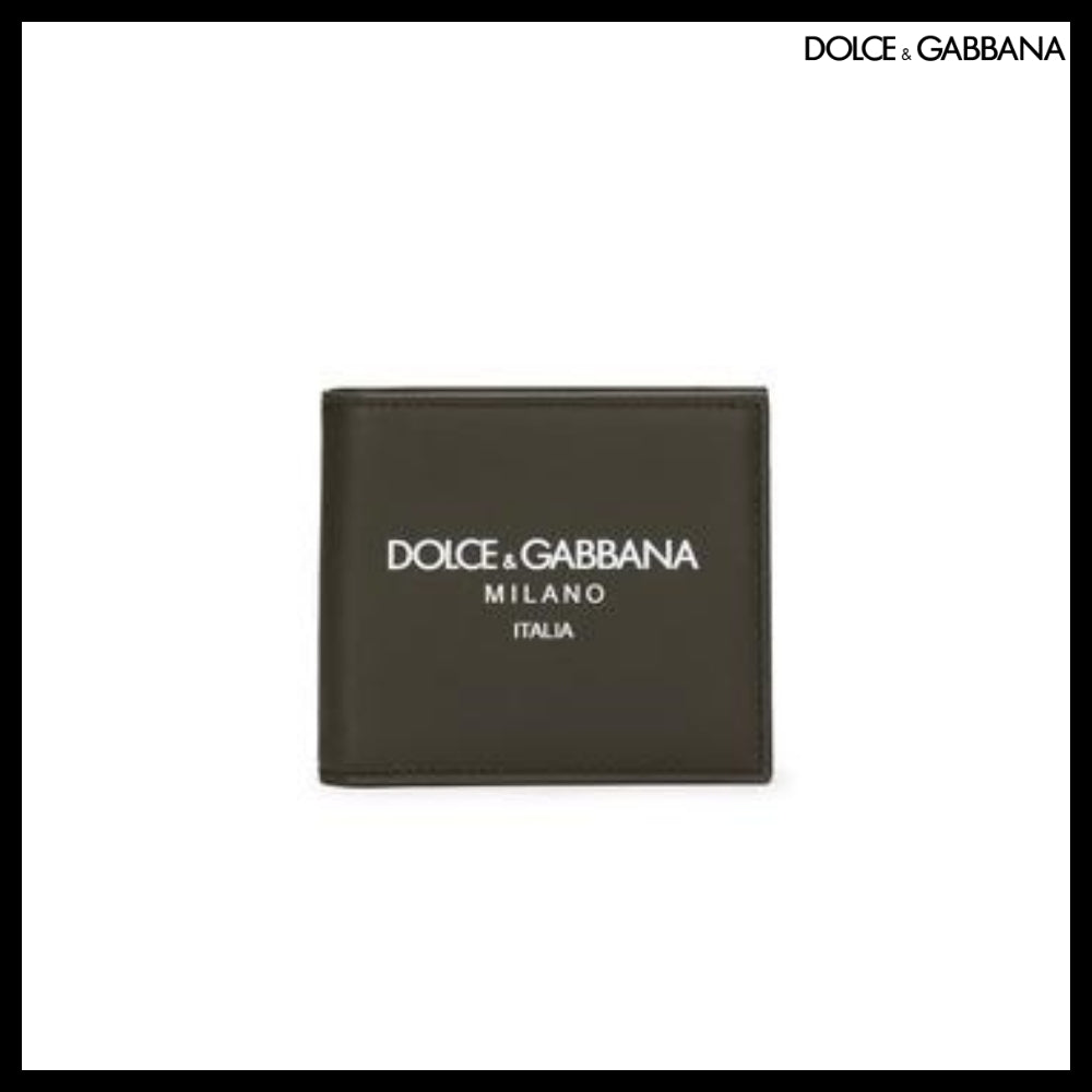 【Dolce&Gabbana】CALFSKIN BIFOLD WALLET LOGO
