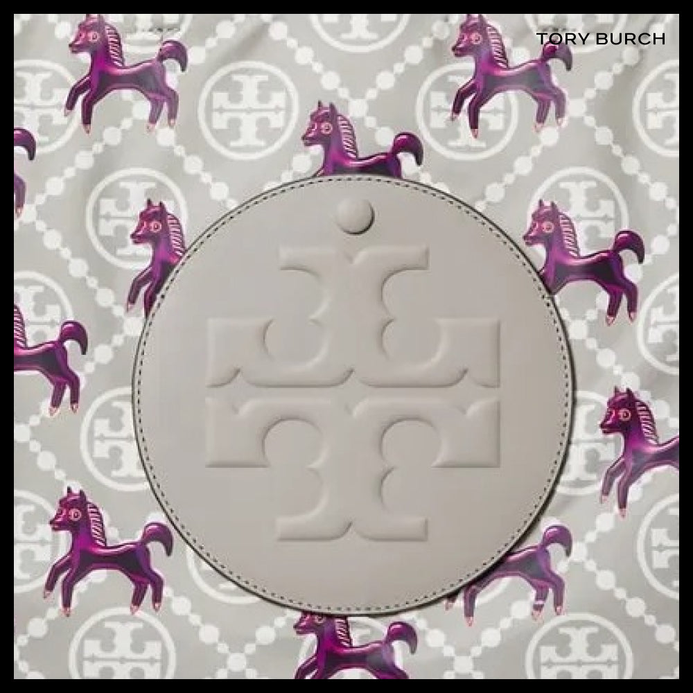 【Tory Burch】Ella Horse Nylon Small Tote Multi