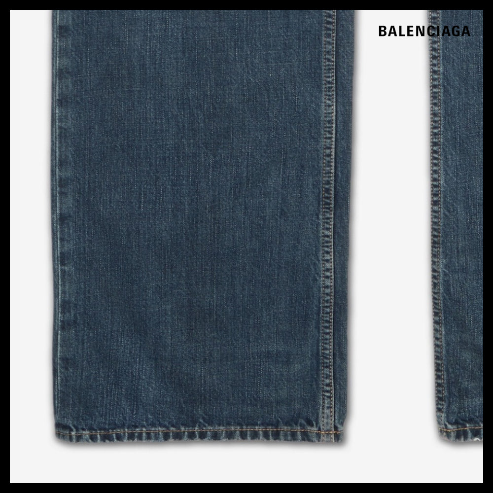 【BALENCIAGA】Low-Waist Fitted Denim Pants - Blue