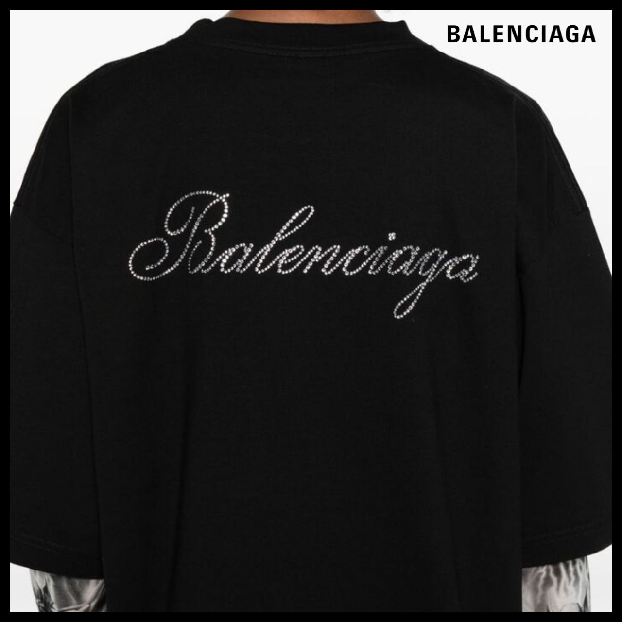 【BALENCIAGA】Handwritten T-Shirt Large Fit Black