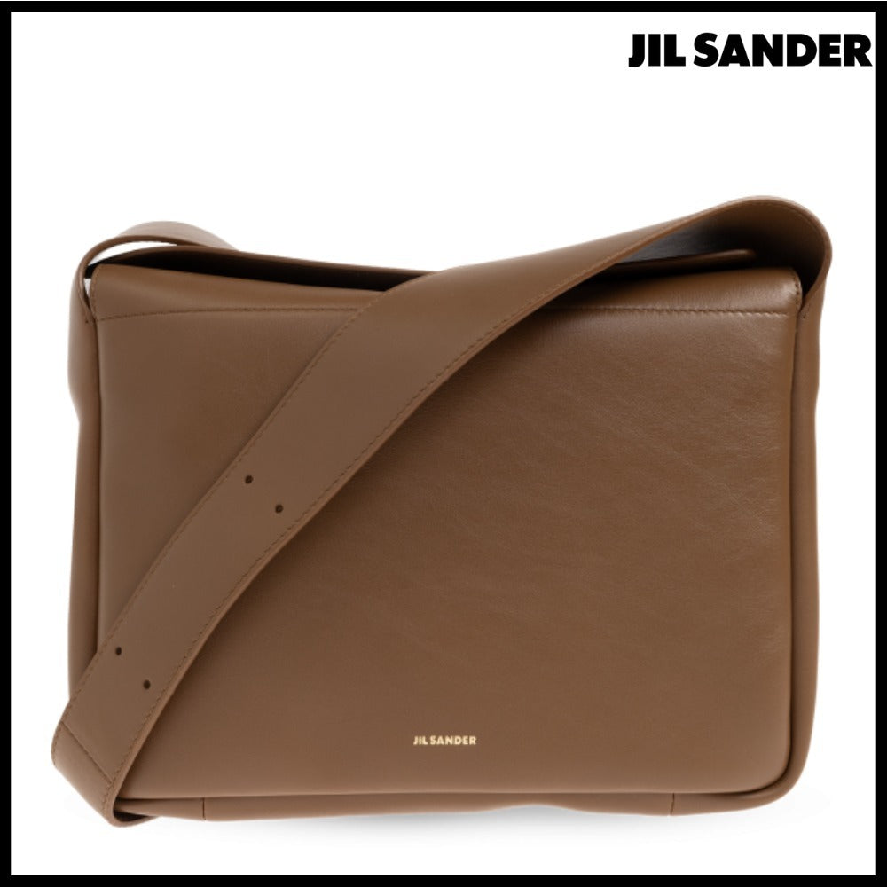 【正規品】【Jil Sander】Brown Shoulder Bag with Logo