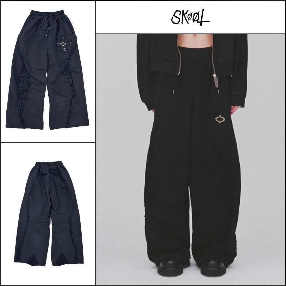 【SKOOT】シュレッド ブラック スウェットパンツ