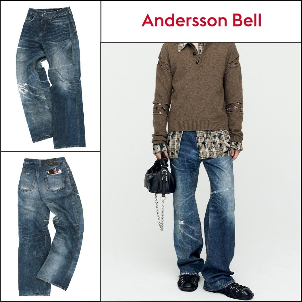 【ANDERSSON BELL】TROMPE L OEIL Printed Denim Pants