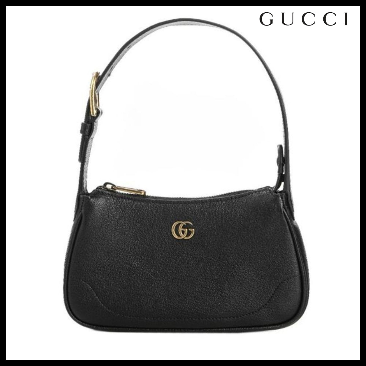 【gucci】APHRODITE Leather Handbag Black