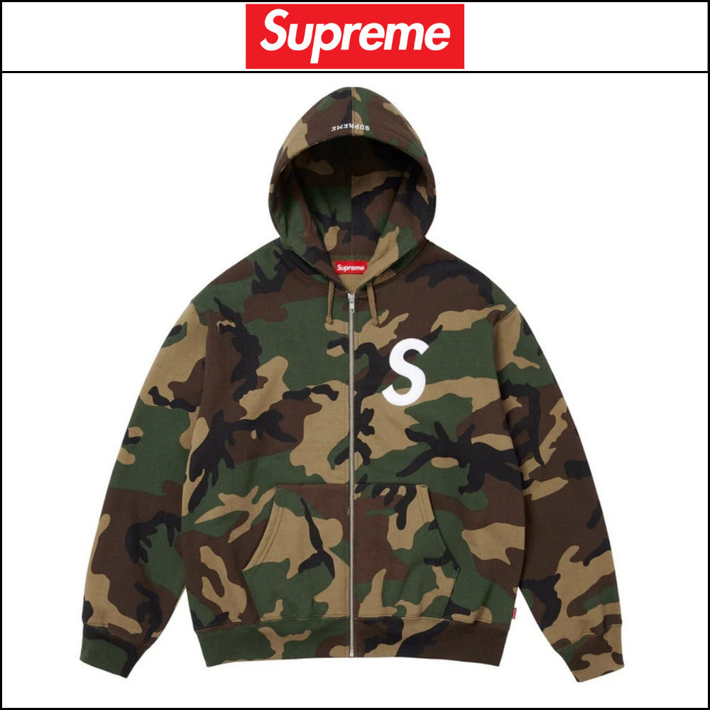 【Supreme】S Logo Zip Up Hooded Sweatshirt Woodland Camo