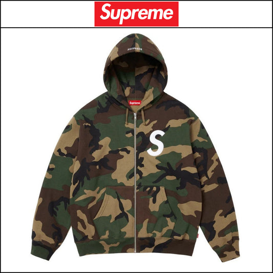 【Supreme】S Logo Zip Up Hooded Sweatshirt Woodland Camo