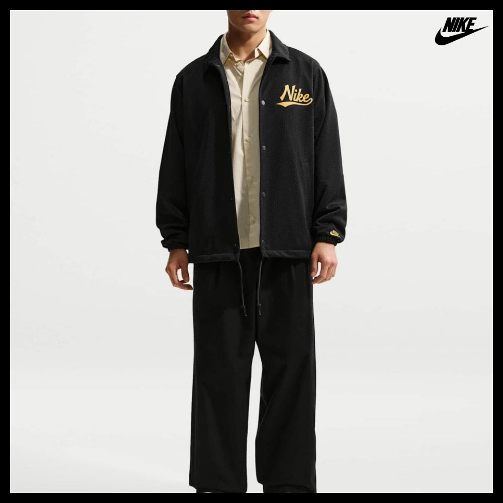 【Nike】SPORTSWEAR CLUB COACH JACKET BLACK SAFFRON QUARTZ