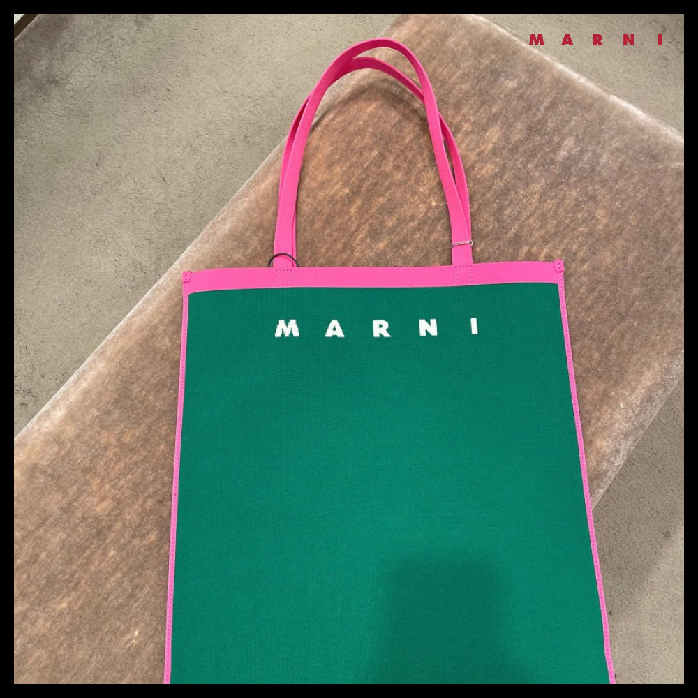 【MARNI】Technical Knit Shopper Bag Green