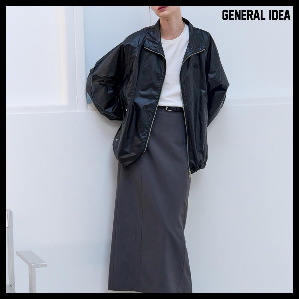 【GENERAL IDEA】Glossy Coating Jumper - Black