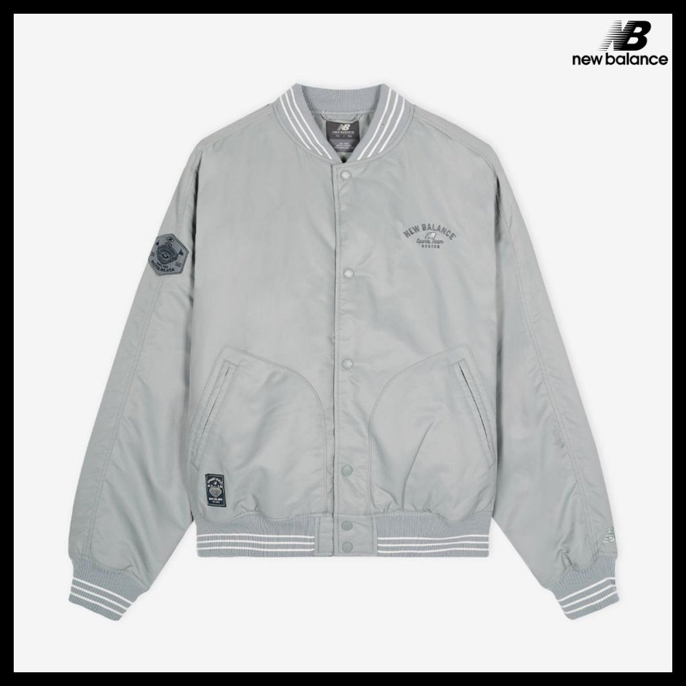 【New Balance】UNI New Grey Varsity Padding Jacket