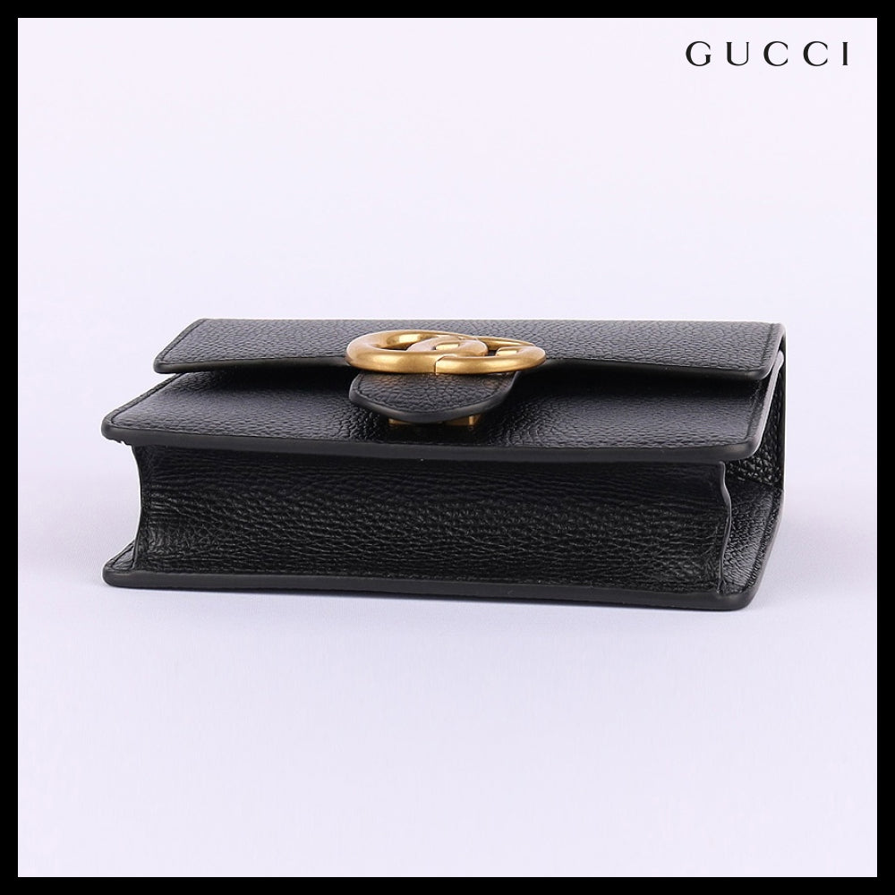 【Gucci】GG Marmont Flap Square Chain Shoulder Matelasse