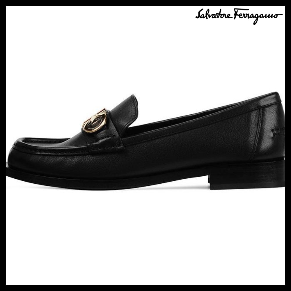 ◆FERRAGAMO◆OFELIA GANCINI LOAFERS BLACK