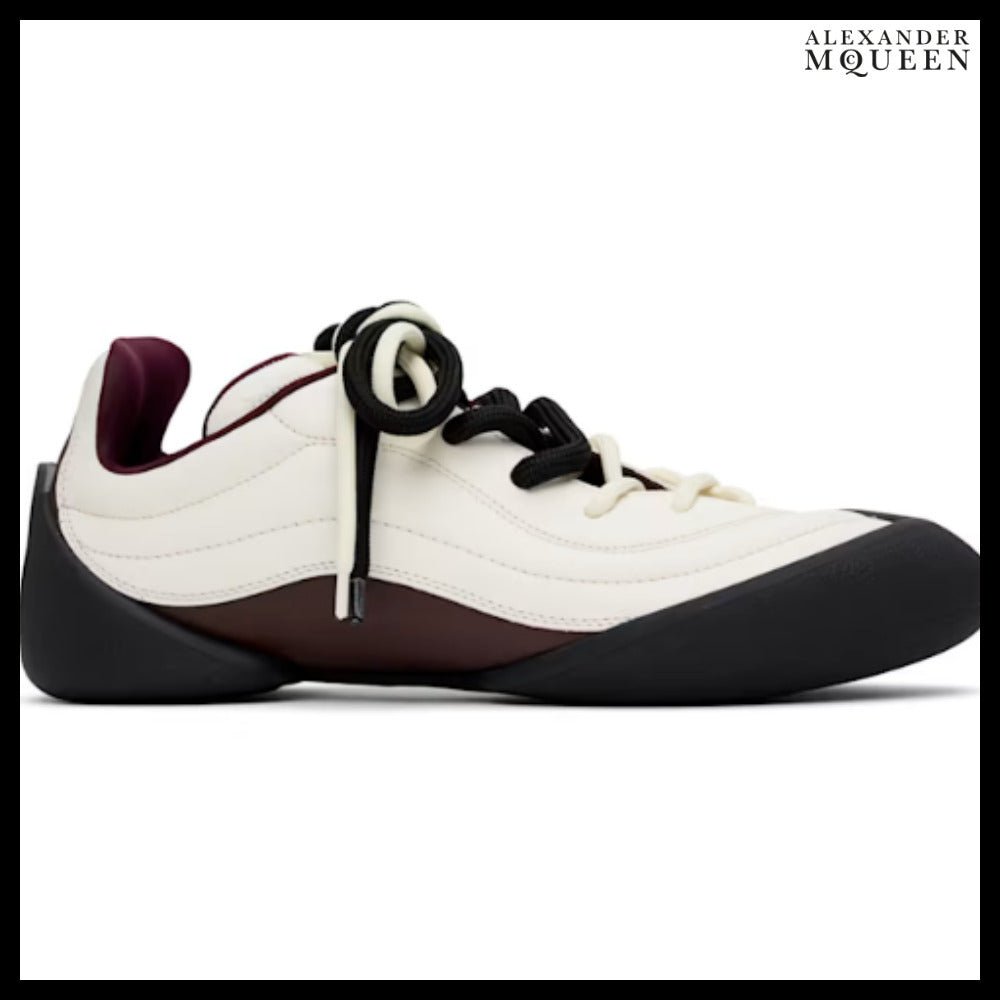 【Alexander Mcqueen】Off-White Burgundy Flexion Sneaker